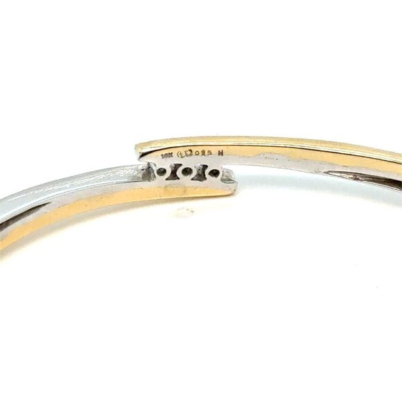 10K Two-Tone Gold Diamond Bangle Bracelet - Picture 9 of 12